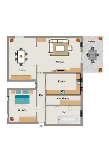 Erdgeschoßwohnung Bergkamen - 3.5 Zimmer, 87 m&sup2;, 847&euro; | Angebot:26486356