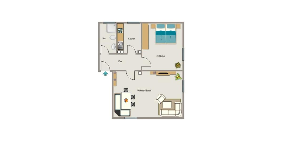 Erdgeschoßwohnung Hamm Bockum - 2.5 Zimmer, 53 m&sup2;, 460&euro; | Angebot:25423595