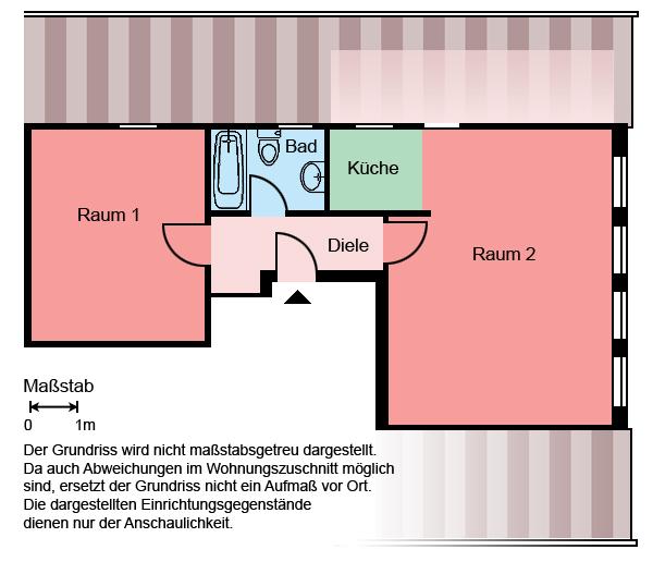 1,5 -Zimmer-Wohnung in Werl - Bad mit Fenster - kl. Küche 1 zimmer
