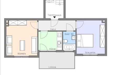 2-Zimmer-Wohnung Süd-West-Ausrichtung zimmer