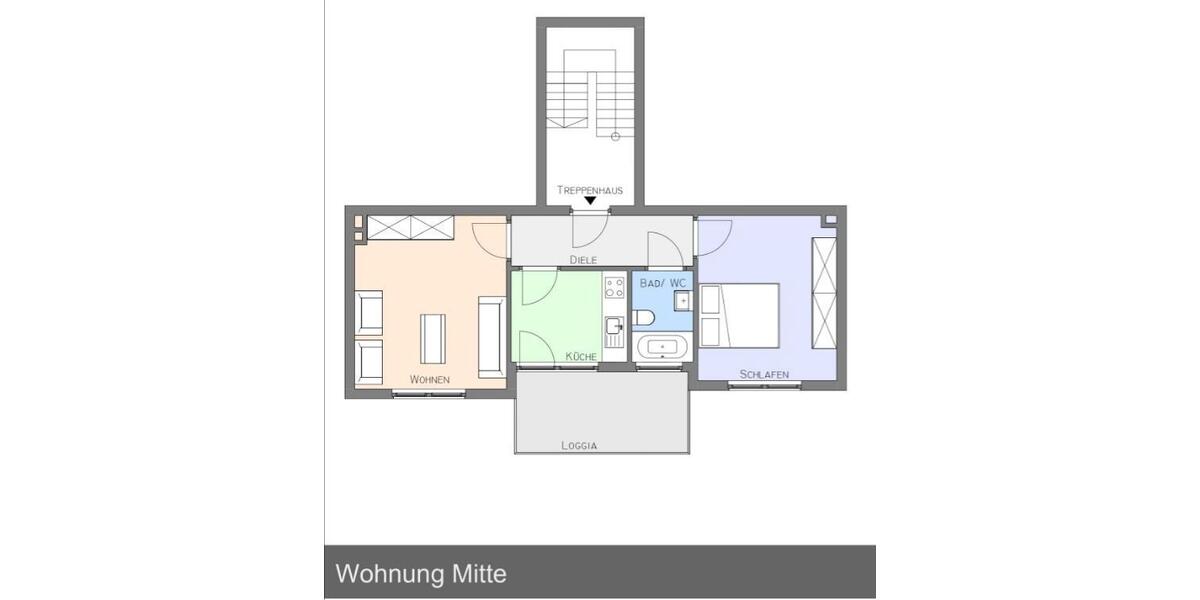 2-Zimmer-Wohnung Süd-West-Ausrichtung zimmer