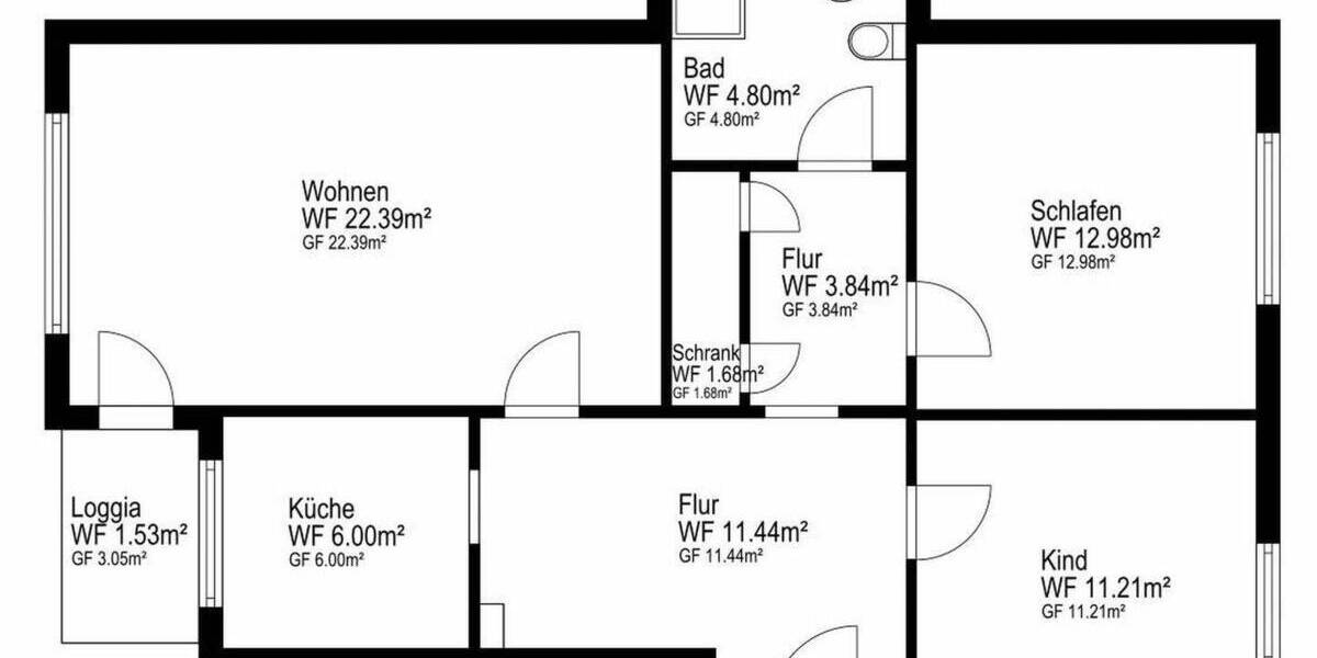 Etagenwohnung Hamm Hamm-Osten - 3 Zimmer, 75 m&sup2;, 189.900&euro; | Angebot:26877108