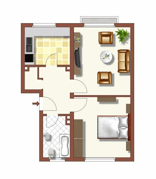 Etagenwohnung Hamm Herringen - 2 Zimmer, 50 m&sup2;, 379&euro; | Angebot:26275305