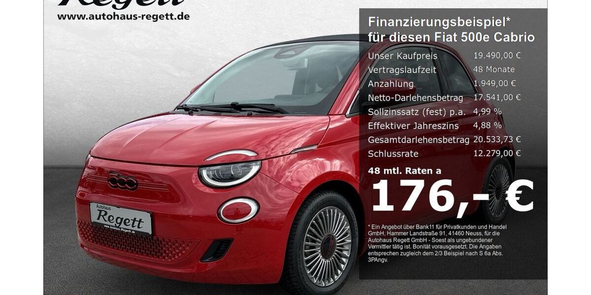 Fiat 500e 14.516 km 19.490 € Soest 59494