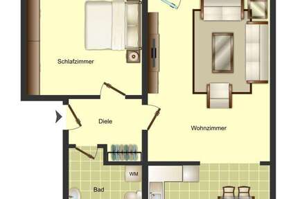 Wohnung Bergkamen Weddinghofen - 2 Zimmer, 52 m&sup2;, 419&euro; | Angebot:26919656