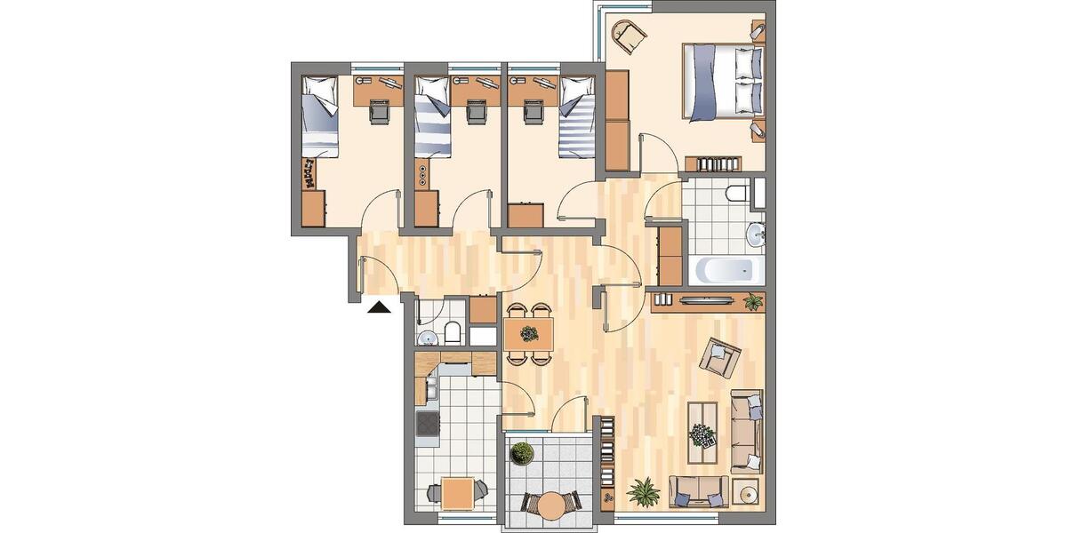 Etagenwohnung Dortmund Scharnhorst - 5.5 Zimmer, 88 m&sup2;, 809&euro; | Angebot:25715706