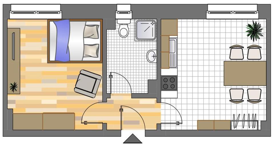 Etagenwohnung Dortmund Brackel - 1 Zimmer, 35 m&sup2;, 135&euro; | Angebot:25245044