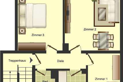 Wohnung Lünen Alstedde - 3.5 Zimmer, 59 m&sup2;, 519&euro; | Angebot:27122618