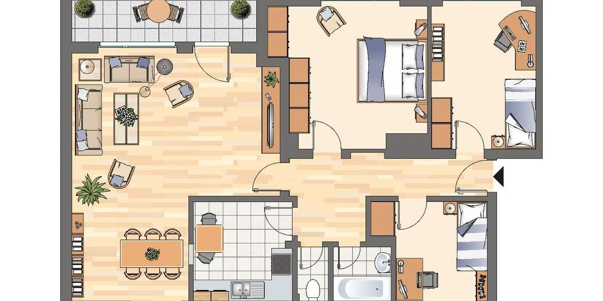 Erdgeschoßwohnung Arnsberg Rusch - 4 Zimmer, 96 m&sup2;, 639&euro; | Angebot:26290039