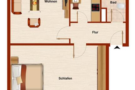 Wohnung Hamm Herringen - 2 Zimmer, 52 m&sup2;, 379&euro; | Angebot:26033117