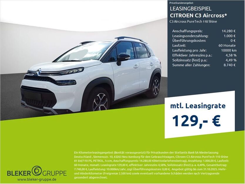 Citroen C3 Aircross 33.492 km 13.780 € Münster - Amelsbüren 48163