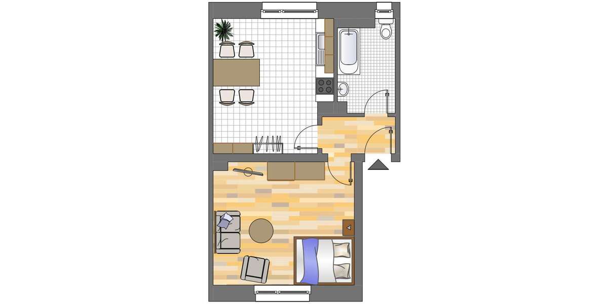 Etagenwohnung Dortmund Brackel - 1 Zimmer, 43 m&sup2;, 166&euro; | Angebot:26890092