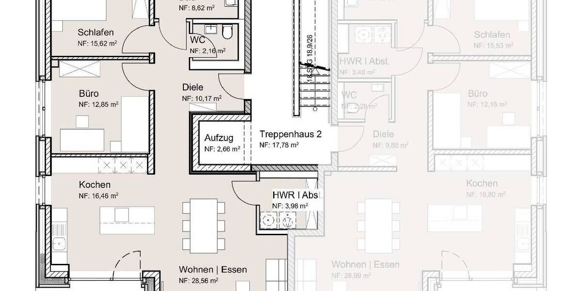 Etagenwohnung Hamm Hamm-Mitte - 3 Zimmer, 103 m&sup2;, 559.872&euro; | Angebot:24035064