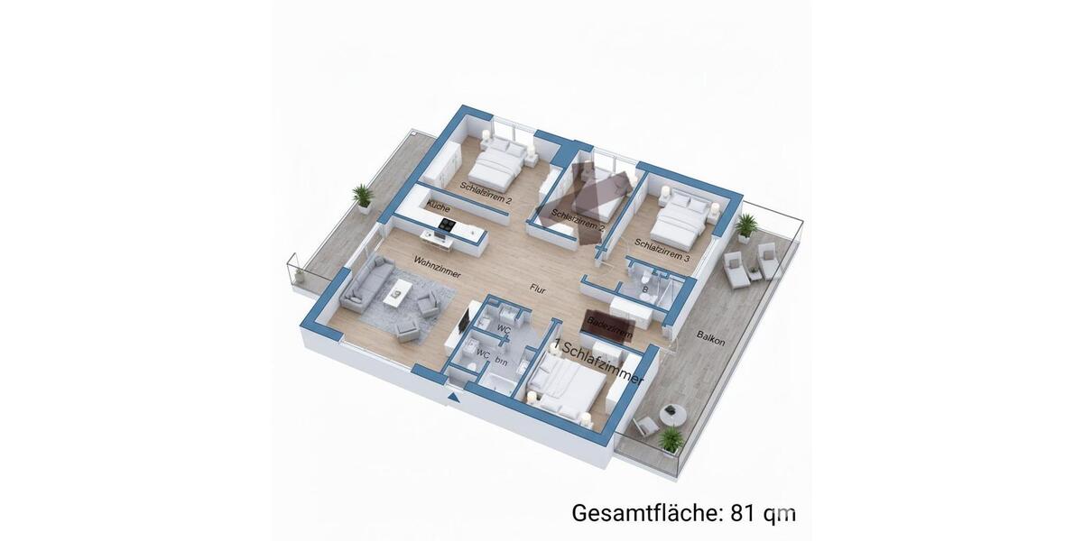 Etagenwohnung Arnsberg Rusch - 4 Zimmer, 81 m&sup2;, 930&euro; | Angebot:24786699