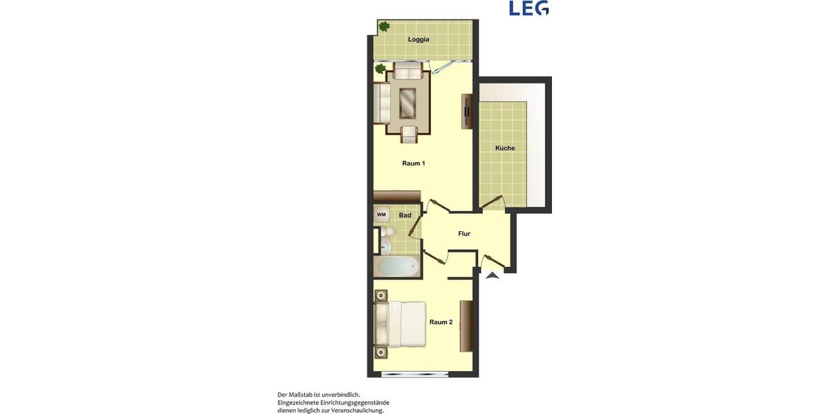 Etagenwohnung Hamm Braam-Ostwennemar - 2 Zimmer, 60 m&sup2;, 281&euro; | Angebot:26279229