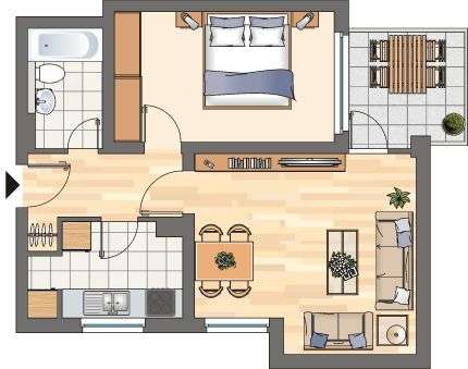 Wohnung zum Mieten in Kamen 399 € 51 m²