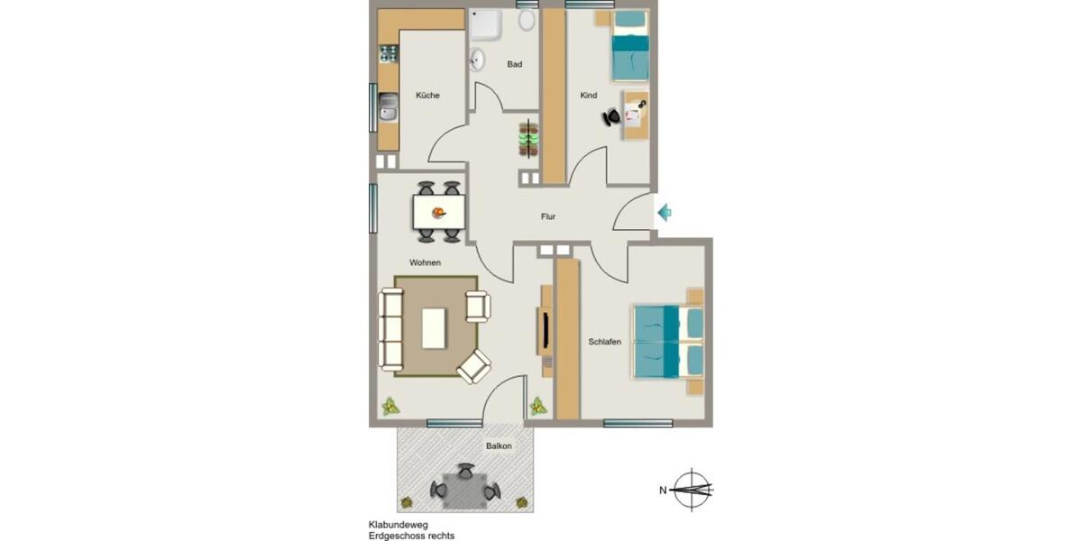 Erdgeschoßwohnung Lünen - 3.5 Zimmer, 63 m&sup2;, 533&euro; | Angebot:26329863