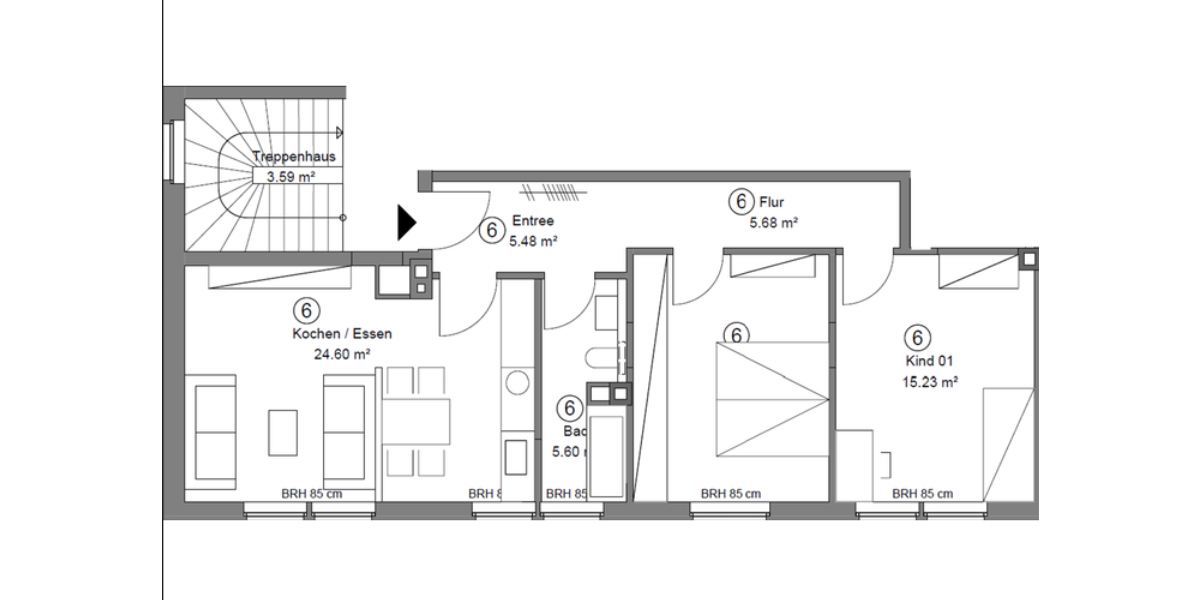Schöne 2,5-Zimmer-Wohnung in frisch saniertem Mehrfamilienhaus in zentraler Lage in HammHerringen 2.5 zimmer
