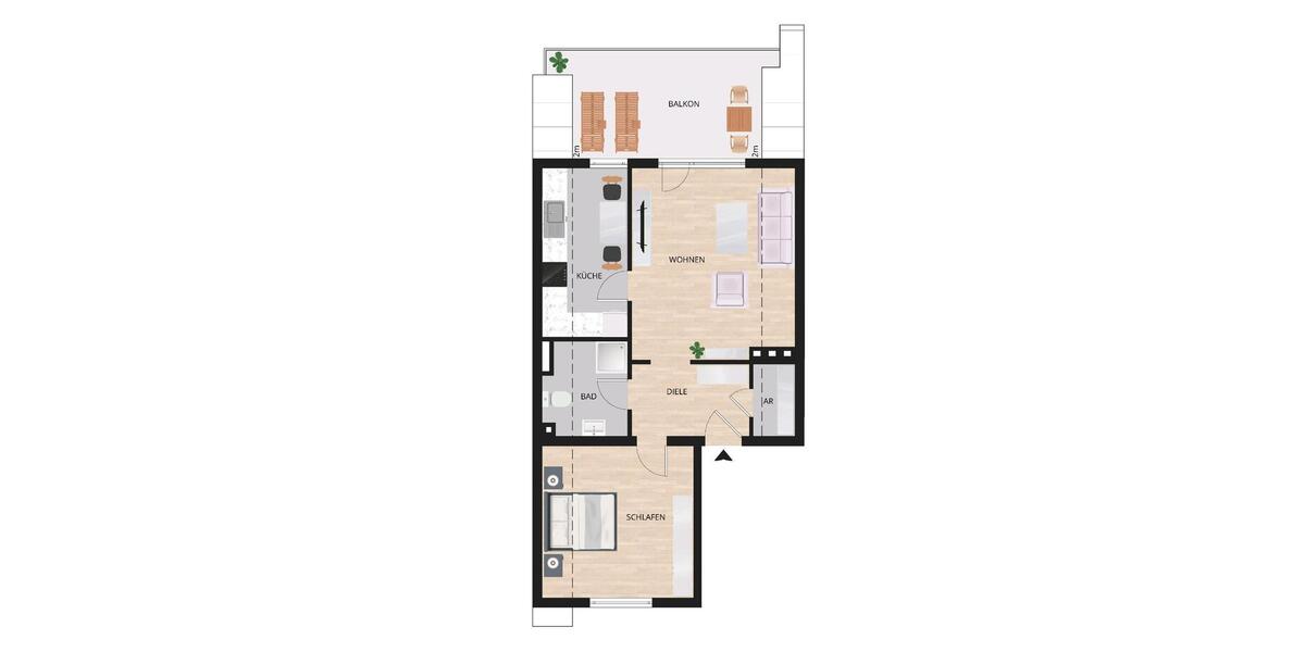 Dachgeschoßwohnung Lünen Alstedde - 2 Zimmer, 56 m&sup2;, 196.000&euro; | Angebot:27298962