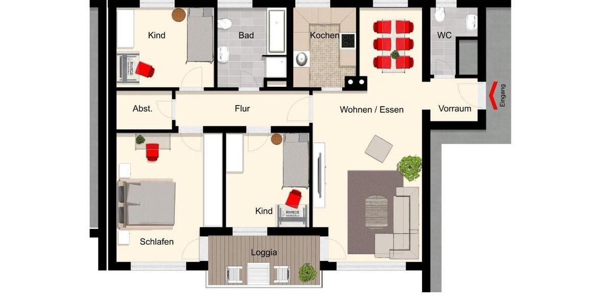 Etagenwohnung Unna Alte Heide - 5 Zimmer, 99 m&sup2;, 235.000&euro; | Angebot:25404931