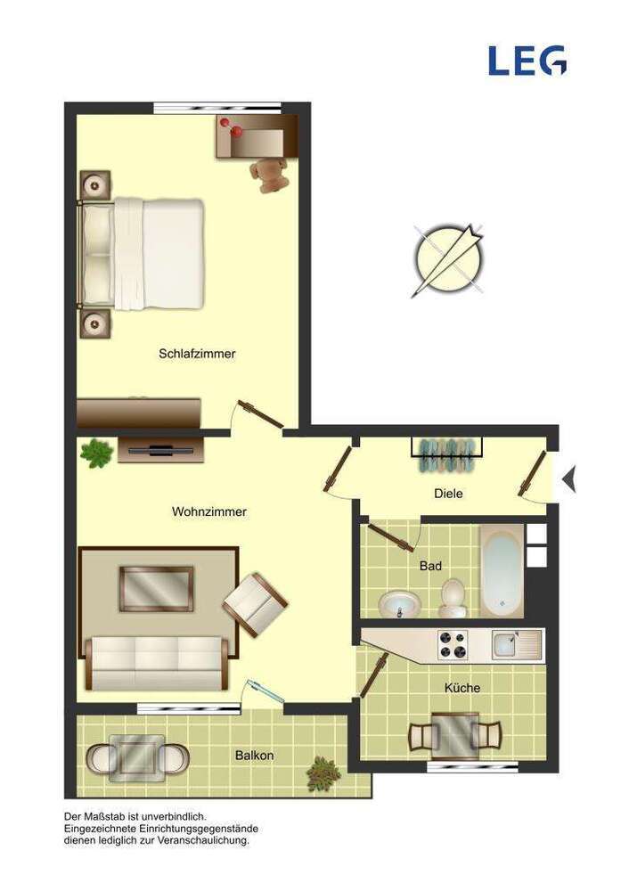 Wohnung zum Mieten in Bergkamen 359 € 43 m²