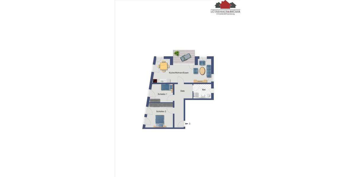 Etagenwohnung Ahlen Innenstadt - 3 Zimmer, 88 m&sup2;, 295.000&euro; | Angebot:23980915