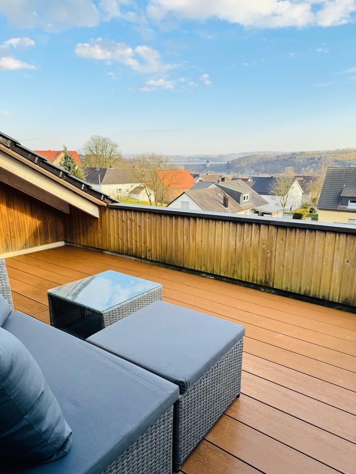Einfamilienhaus mit Blick auf die Sperrmauer Günne