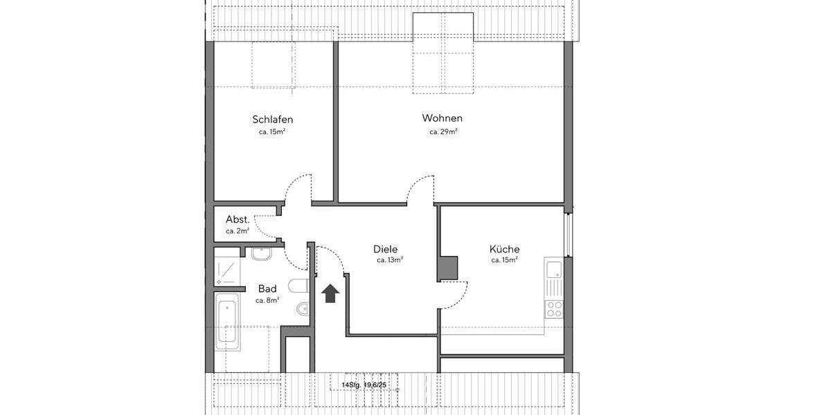 Dachgeschoßwohnung Lünen Alstedde - 2 Zimmer, 83 m&sup2;, 700&euro; | Angebot:26331598