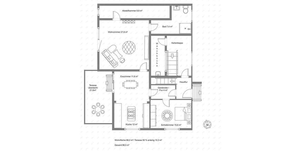 Erdgeschoßwohnung Wickede (Ruhr) - 2 Zimmer, 88 m&sup2;, 950&euro; | Angebot:26321228