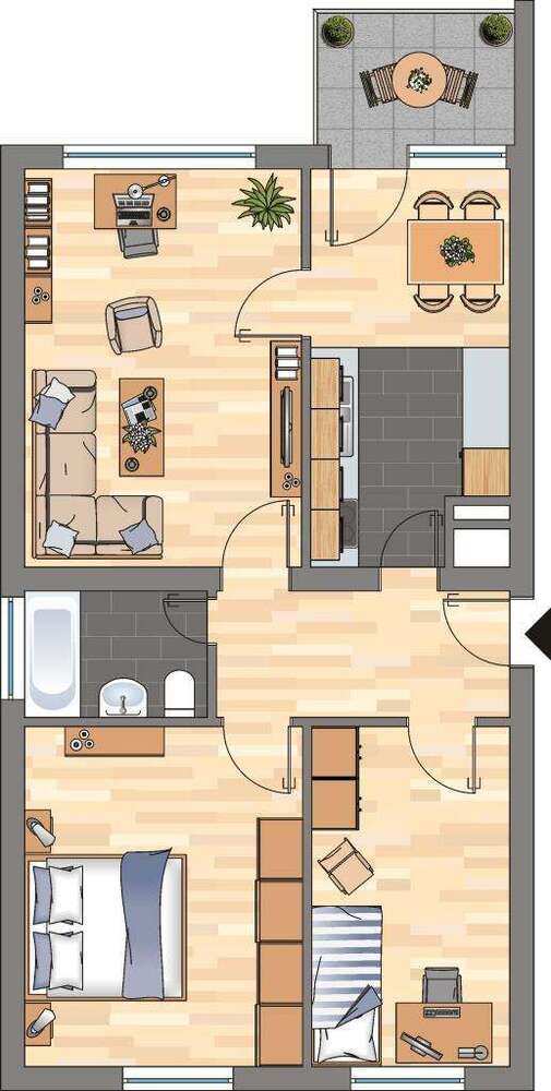 Wohnung zum Mieten in Bergkamen 429 € 54.4 m²