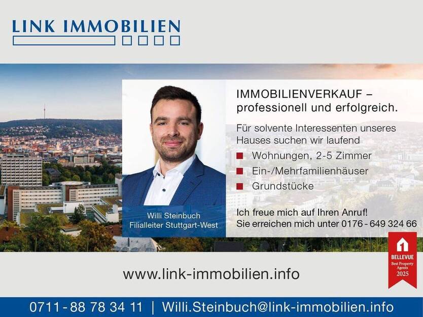 Über den Dächern der Stadt: Außergewöhnliche DG-Wohnung mit Terrasse und Blick über Stuttgart