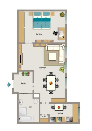Etagenwohnung Lünen Brambauer - 2.5 Zimmer, 60 m&sup2;, 474&euro; | Angebot:22735166