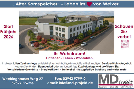 Neues Wohnquartier ALTER KORNSPEICHER - KOMFORTABLE Eigentumswohnung mit BALKON gen SÜD-WEST 3 zimmer