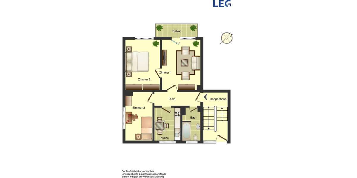 Wohnung zum Mieten in Bergkamen 429 € 58 m² 3 zimmer