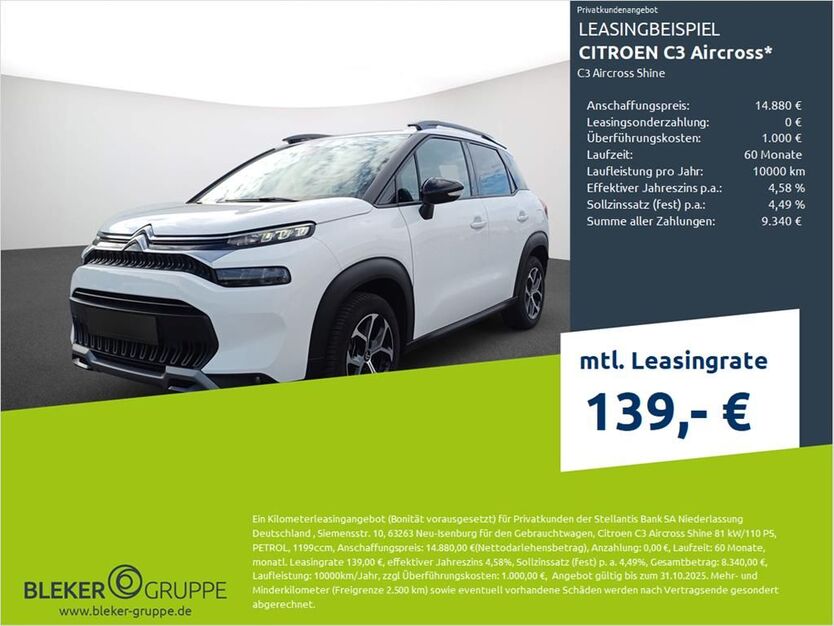 Citroen C3 Aircross 11.006 km 14.480 € Dortmund 44263