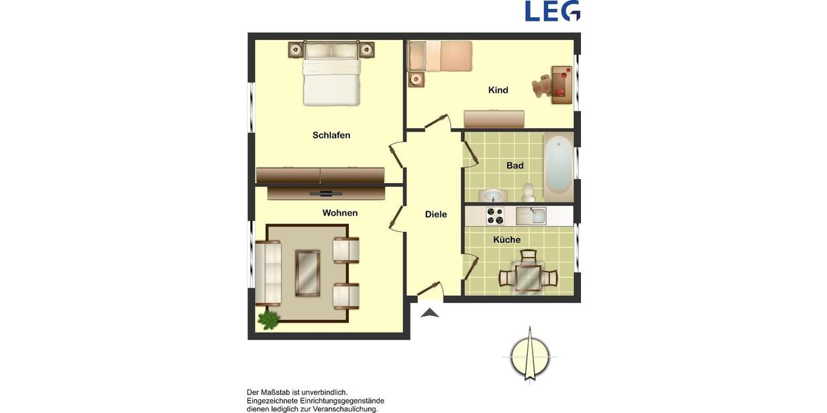 Erdgeschoßwohnung Ahlen Dolberg - 3 Zimmer, 57 m&sup2;, 559&euro; | Angebot:26147139