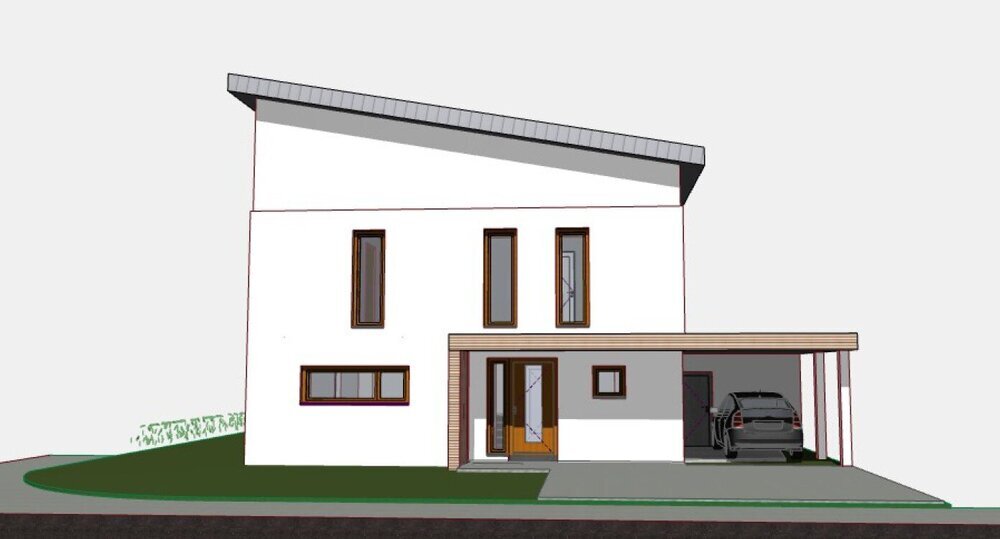 Belgisches Viertel Soest: Projektiertes, freistehendes Einfamilienhaus mit Carport in KfW55 Bauweise