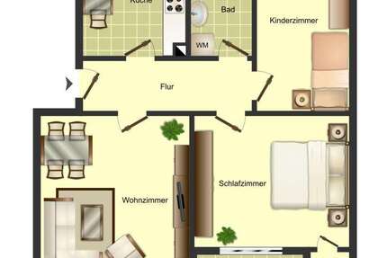 Wohnung Bergkamen Weddinghofen - 3 Zimmer, 68 m&sup2;, 499&euro; | Angebot:26995530