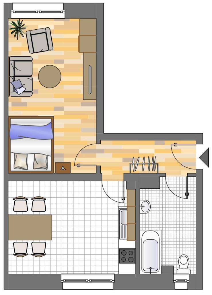 Wohnung zum Mieten in Dortmund 154,80 € 40.15 m² 1 zimmer