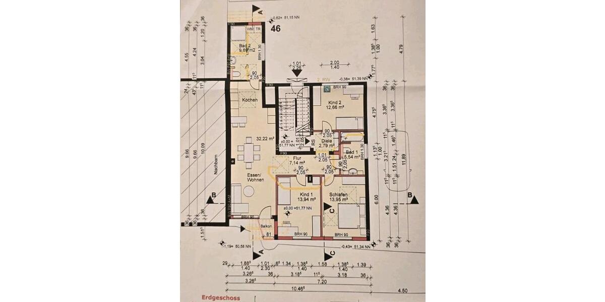Erdgeschoßwohnung Hamm Herringen - 4 Zimmer, 107 m&sup2;, 1.000&euro; | Angebot:25238931