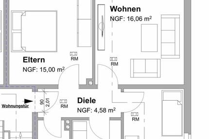 Modernisierte 3-Zimmer-Wohnung im 1. OG mit Balkon 3 zimmer