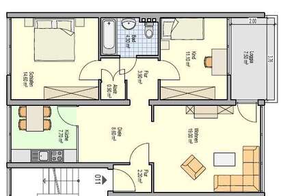 Wohnung zum Mieten in Hamm 560 € 75.5 m² 3 zimmer