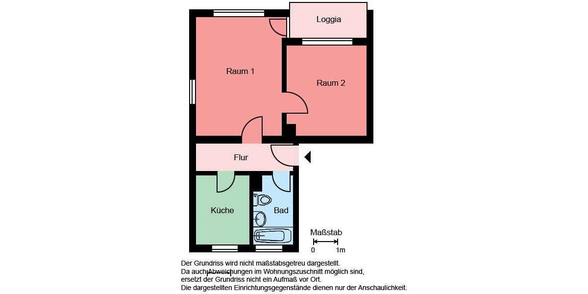Etagenwohnung Menden (Sauerland) Bösperde - 2 Zimmer, 53 m&sup2;, 419&euro; | Angebot:26302217