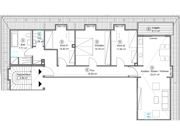 3,5-Zimmer-Dachgeschosswohnung in HammHerringen – Vermietet und top-modernisiert 3.5 zimmer