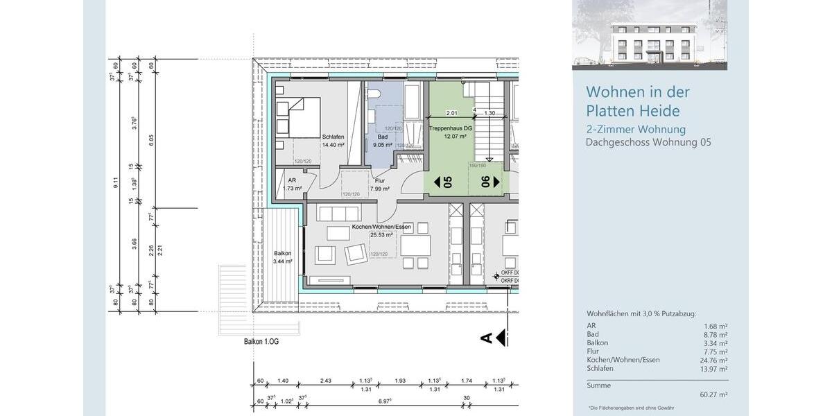 Etagenwohnung Menden (Sauerland) Bösperde - 3 Zimmer, 80 m&sup2;, 296.650&euro; | Angebot:26889474