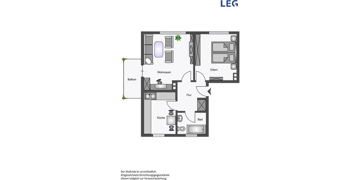 Etagenwohnung Hamm Bockum - 2 Zimmer, 54 m&sup2;, 379&euro; | Angebot:25491096
