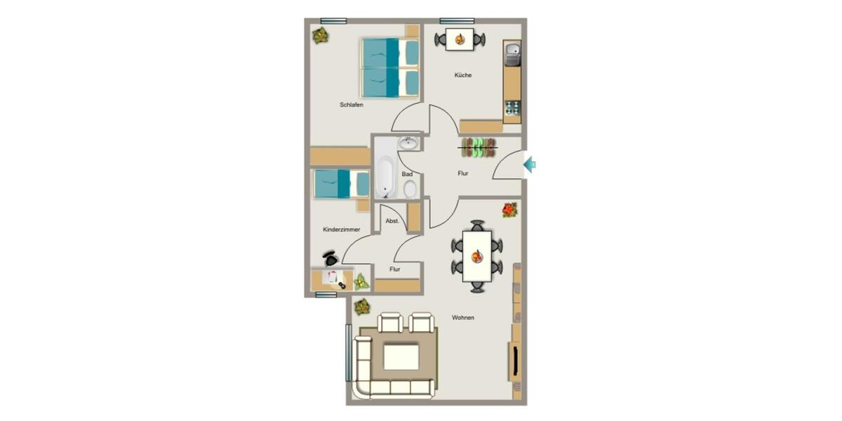 Etagenwohnung Dortmund Innenstadt Nord - 3.5 Zimmer, 73 m&sup2;, 596&euro; | Angebot:22246747