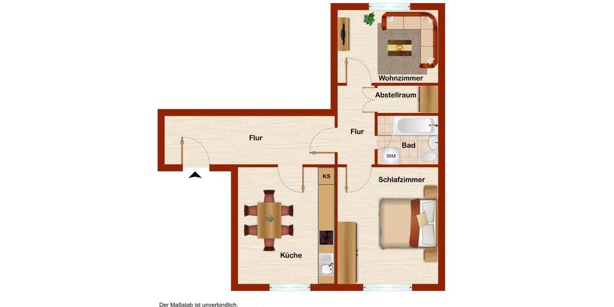 Etagenwohnung Hamm Daberg - 2 Zimmer, 50 m&sup2;, 359&euro; | Angebot:26163749