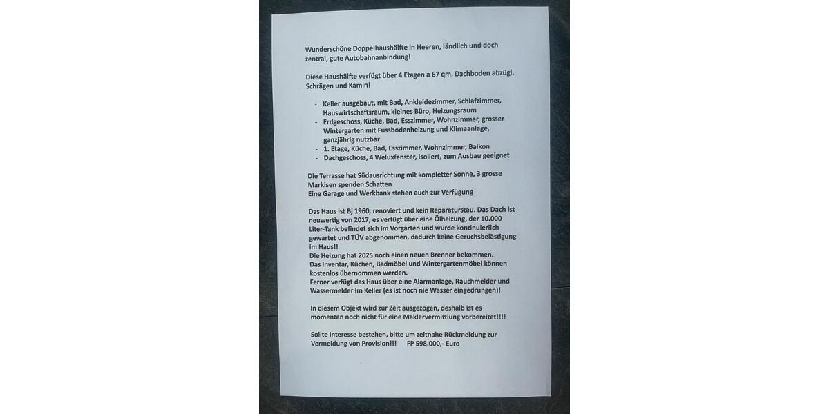 Doppelhaushälfte Kamen - 12 Zimmer, 210 m&sup2;, 598.000&euro; | Angebot:26869599