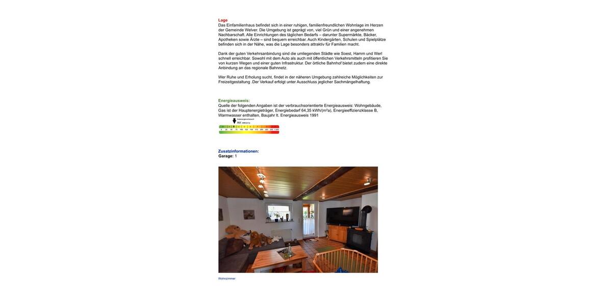 Einfamilienhaus Welver - 7 Zimmer, 170 m&sup2;, 315.000&euro; | Angebot:26869600